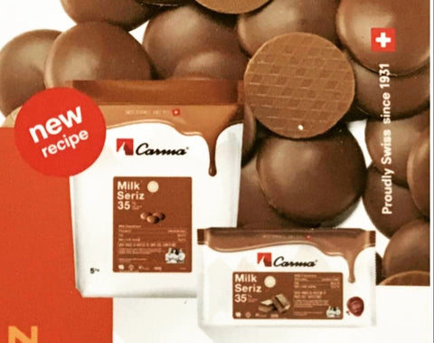اقراص شوكولاتة بالحليب كارما carma السويسرية ٣٥٪
