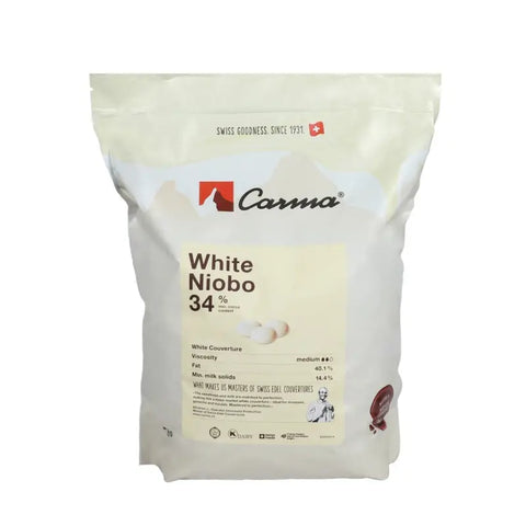 اقراص شوكولاتة بيضاء كارما Carma السويسرية 34%