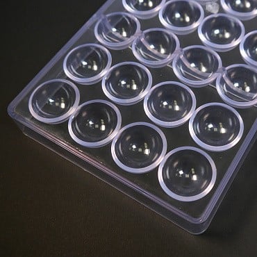 قالب شوكولاتة ايكريلك نصف دائرة ، القطر 2.7 سم ، ارتفاع 1.3 سم جودة ثقيلة