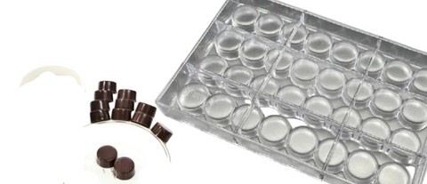 قالب شوكولاتة إيكريلك دائري سادة Acrylic Plain Round Chocolate Mold - قطر 3سم - سطح لامع احترافي