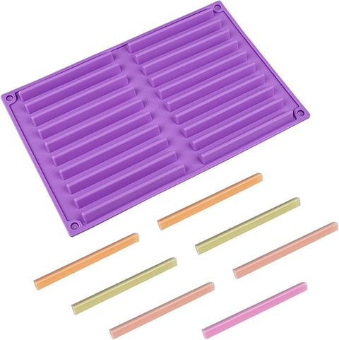 قالب سيليكون أعواد مثلثة Silicone Triangle Stick Mold، 20 فتحة