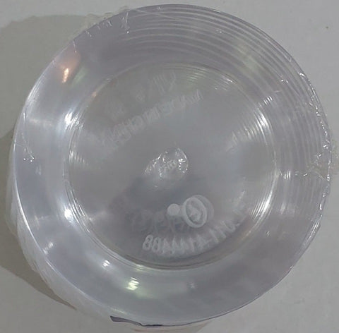 Small round transparent dessert plate, 24 pieces