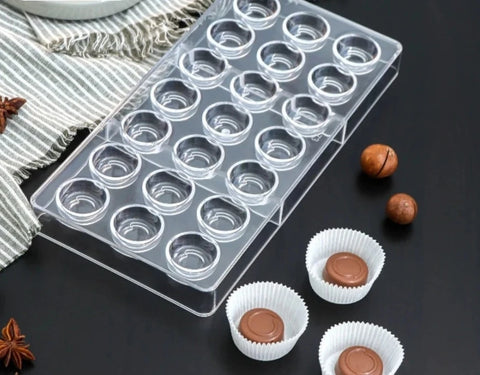 Round Acrylic Chocolate Mold with Circle Line