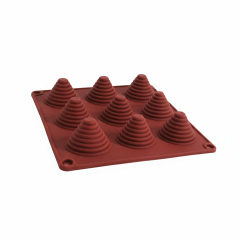 قالب سيليكون هرمي مخطط ، 15 تجويف قطر 4سم ، ارتفاع 3سم