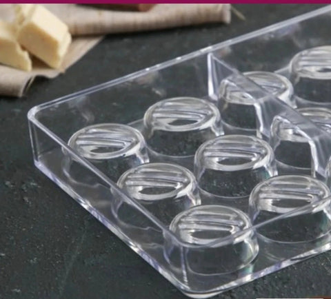 Round Acrylic Chocolate Mold with Three Lines