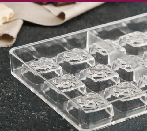 Acrylic square mold with rose design