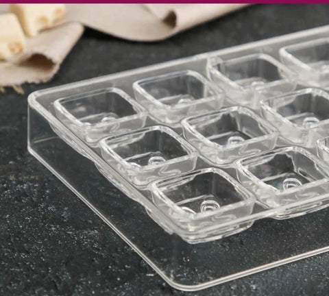 Acrylic square mold with rose design