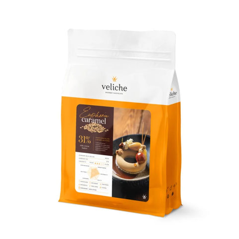 Veliche caramel 31% حبيبات شوكولاتة كراميل من شركة فيليتش البلجيكية 31%