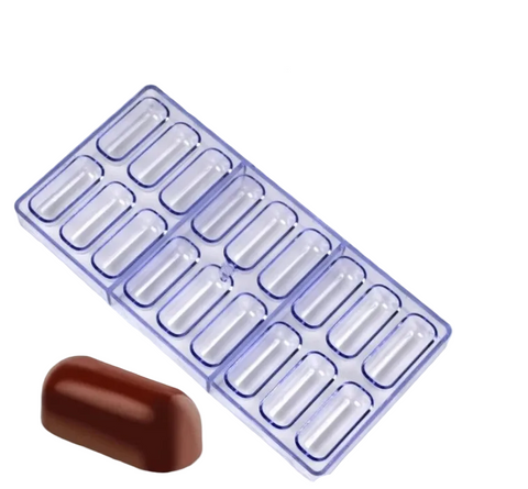 قالب شوكولاتة إيكريلك شكل كبسولة Acrylic Capsule Chocolate Mold - مقاس 5×2.2سم - سطح لامع احترافي