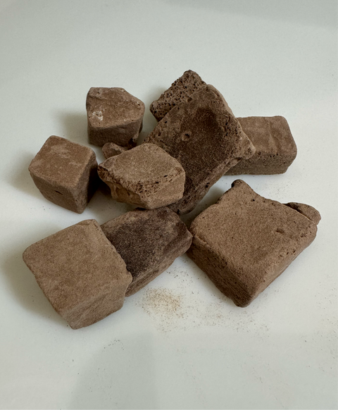 Freeze dried chocolate ice cream chunks