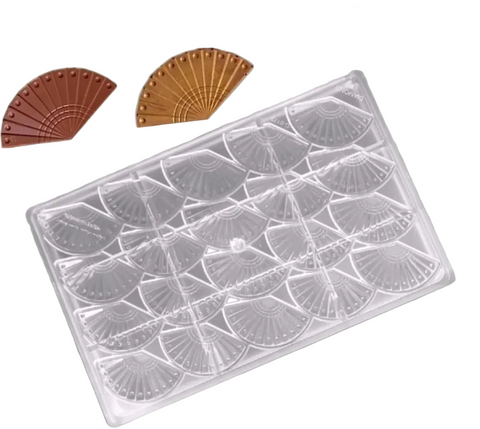 قالب شوكولاتة إيكريلك شكل مروحة Acrylic Fan Chocolate Mold - مقاس 6.3×3.5سم - سطح لامع احترافي