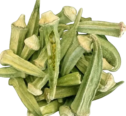 حبات باميا مجففة بالتبريد Freeze Dried Okra - 100% طبيعي سناك صحي مقرمش