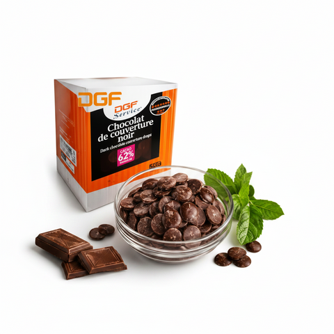 حبيبات شوكولاتة DGF داكنة 62% ألمانية - Dark Chocolate