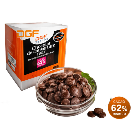حبيبات شوكولاتة DGF داكنة 62% ألمانية - Dark Chocolate