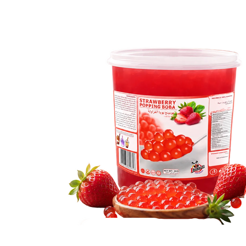 كرات بوبا فراولة Boba Bubbles Strawberry - لمشروبات البابل تي والعصائر