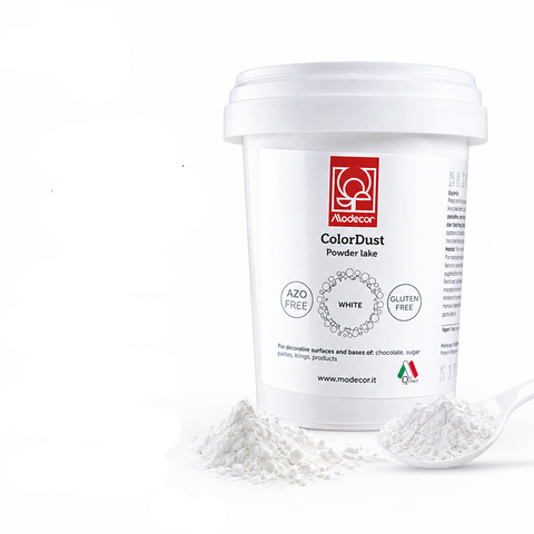 بودرة لون غذائية أبيض إيطالية Modecor Powder Lake White - 100 جرام لتلوين الشوكولاتة والحلويات