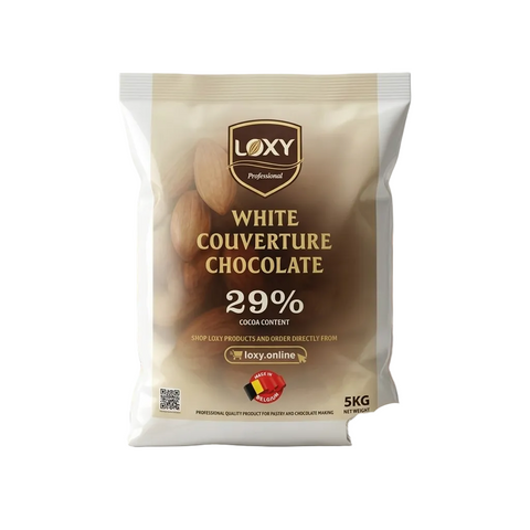حبيبات شوكولاتة LOXY WHITE بيضاء 29% بلجيكية - White Chocolate