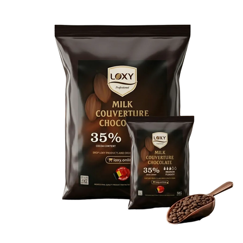 حبيبات شوكولاتة LOXY حليب 35% بلجيكية - Milk Chocolate