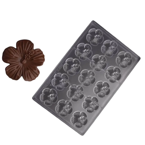 قالب شوكولاتة إيكريلك شكل وردة Acrylic Mold - 15 تجويف قطر 4.5سم ارتفاع 8مم للبونبون