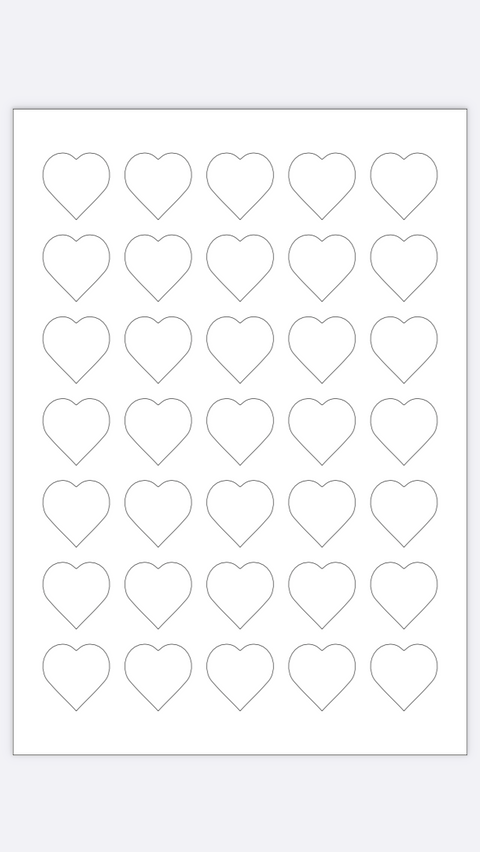 Acrylic template for printing hearts 