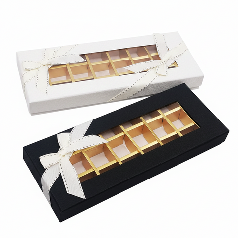 علبة شوكولاتة بنافذة Chocolate Gift Box Window 24 Cavity - مقاس القسم 4×4سم - ألوان متعددة - لشوكولاتة البونبون
