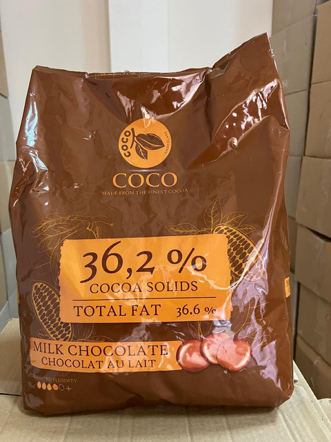 أقراص شوكولاتة حليب COCO 36% – مكونات بلجيكية 10 كيلو