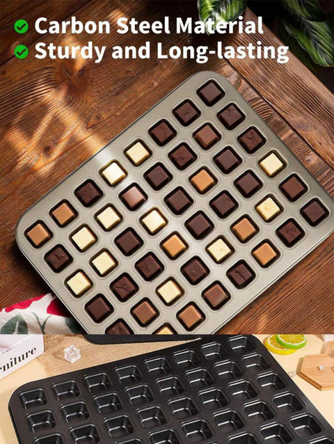 صينية ميني كيك مربعة Mini Square Cake Pan، 48 فتحة لخبز الكيك