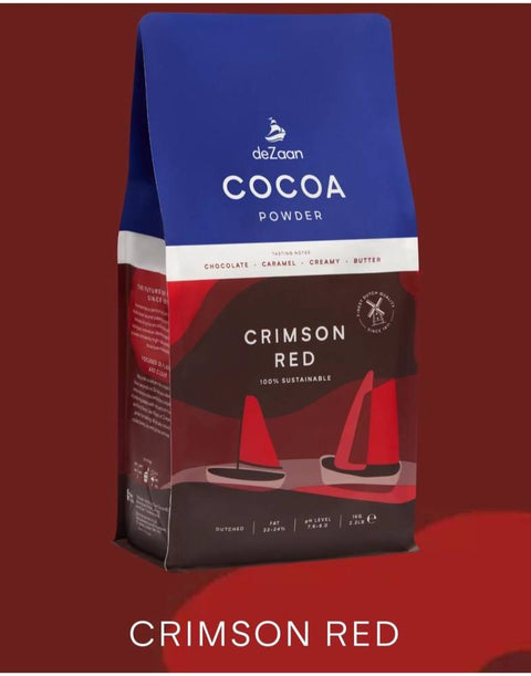 مسحوق كاكاو DeZaan Crimson Red هولندي – 22-24% دسم لون أحمر غامق