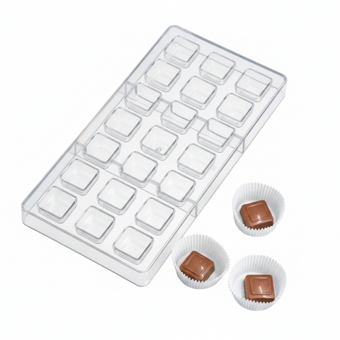 قالب شوكولاتة إيكريلك مربع بخط Acrylic Square Line Chocolate Mold - مقاس 2.3×2.3سم - سطح لامع احترافي