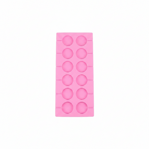 12 Hole Round Lollipop Silicone Mold with Sticks 
