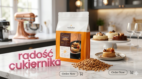 Veliche caramel 31% حبيبات شوكولاتة كراميل من شركة فيليتش البلجيكية 31%
