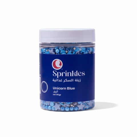 سبرنكلز غذائي أزرق Edible Sprinkles Unicorn Blue - 90 جرام - لتزيين الكيك والحلويات