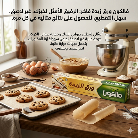 ورق زبدة فالكون حجم كبير 75 متر × 45 سم 🍮 - عالي الجودة للخبز والحلويات