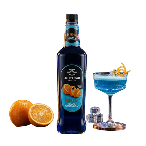 شراب بلو كوراكاو Blue Curacao Just chill – 1 لتر | لون أزرق فاتن وطعم برتقال