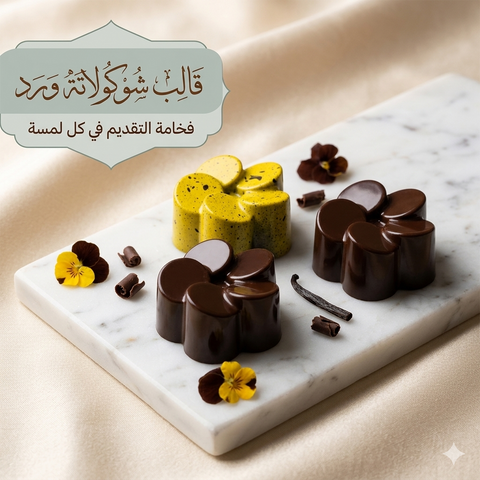 قالب شوكولاتة أكريليك شكل وردة – 3.1×3سم سطح لامع احترافي