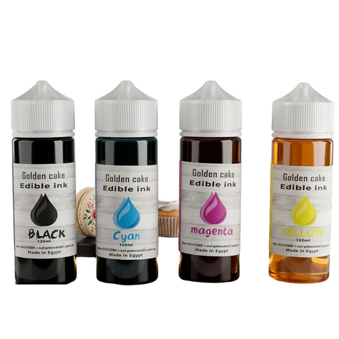 أحبار طباعة غذائية صالحة للأكل 4 ألوان Edible Ink - توافق طابعات كانون 120مل لكل لون