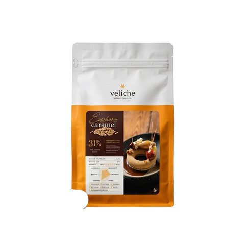 حبيبات شوكولاتة Veliche كراميل 31% بلجيكية - Caramel Chocolate