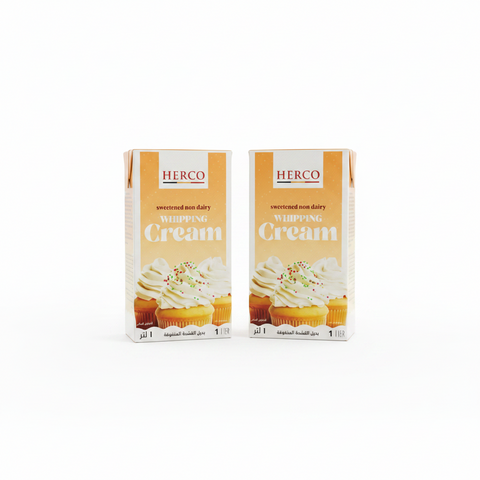 كريمة خفق نباتية Herco Foods هيركو بلجيكية 1 لتر - قوام ثابت لتزيين احترافي